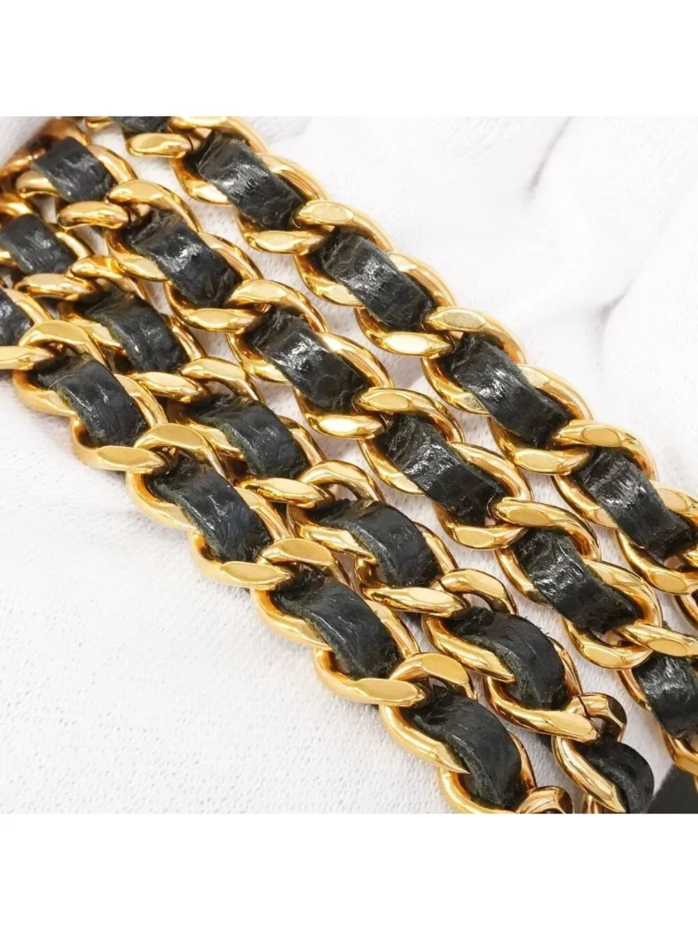 Chanel Wallet on Chain Quilted Caviar Leather Black Gold Shoulder Bag